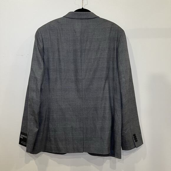 Banana Republic Men’s‎ Tailored Slim Fit Gray Plaid Suit Jacket Size 44R - Picture 2 of 9